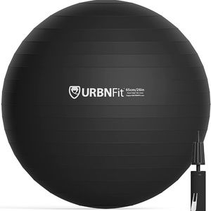 URBNFit Exercise Ball - Yoga Ball for Workout Pregnancy Stability (Black Only)